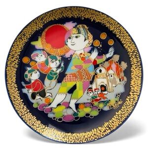 Rosenthal Bjorn Wiinblad Aladin #2 Wall Plate Studio Linie Germany Blue